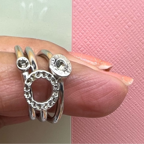 Coach 2 in 1 Halo Earrings & 3 Pc’s Sz-7 Rings. - Picture 3 of 6